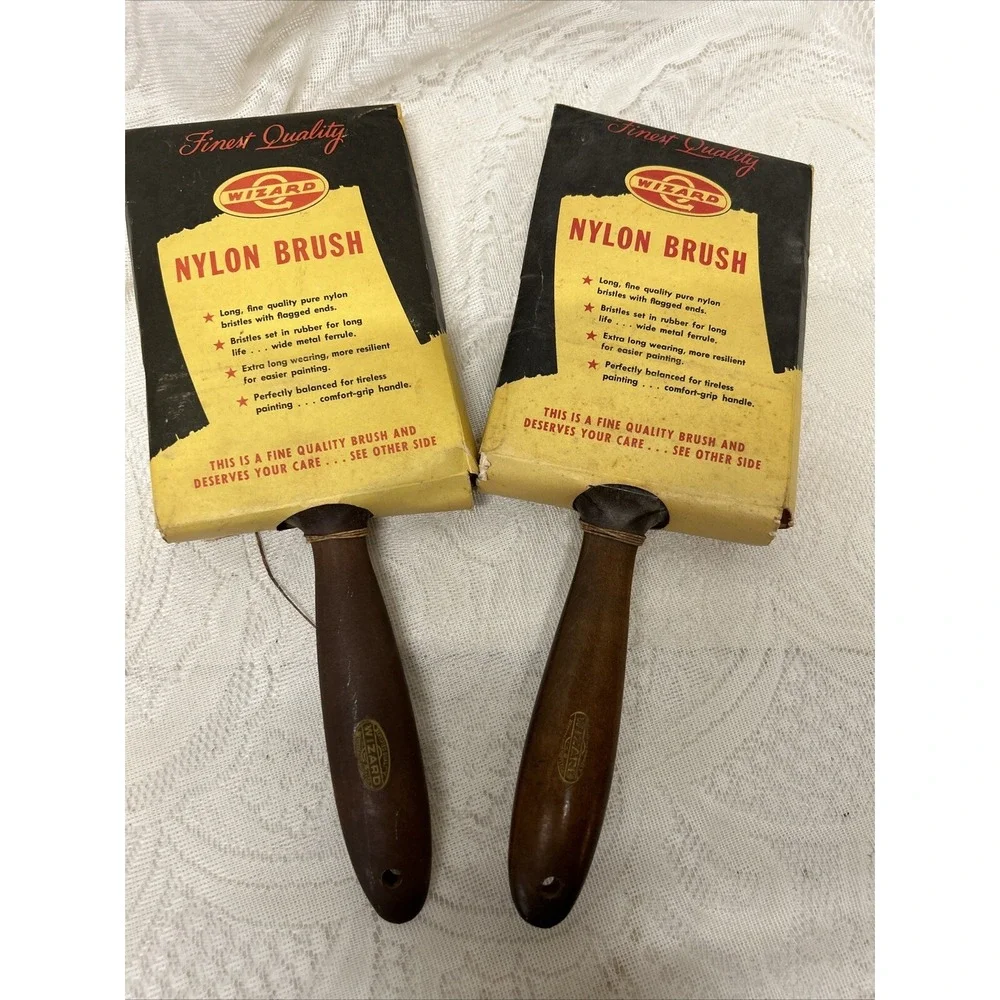 Vintage Wizard‎ Nylon Brush Paint Brush Western Auto Supply Co NIP 4